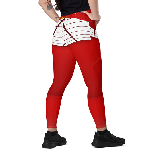 Crossover leggings with pockets