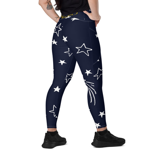 Crossover leggings with pockets