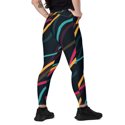 Crossover leggings with pockets