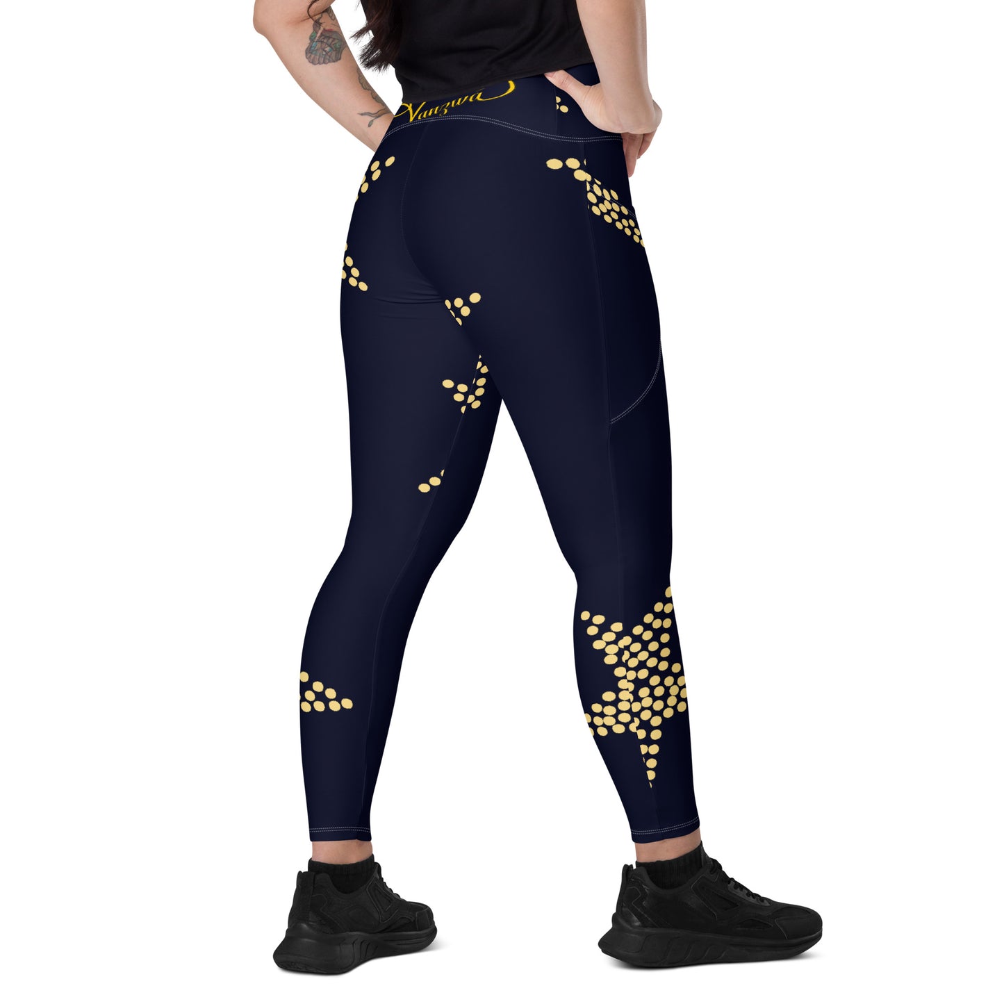 Crossover leggings with pockets