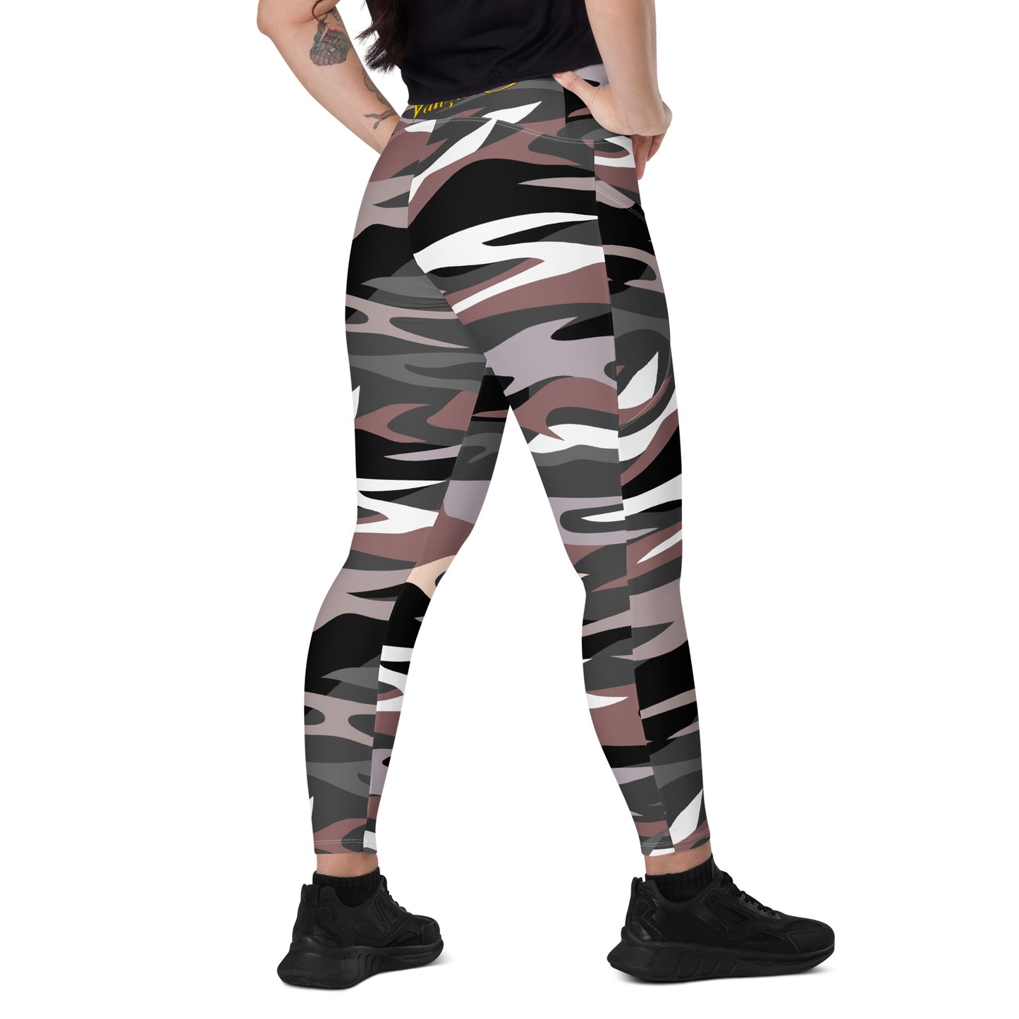 Crossover leggings with pockets