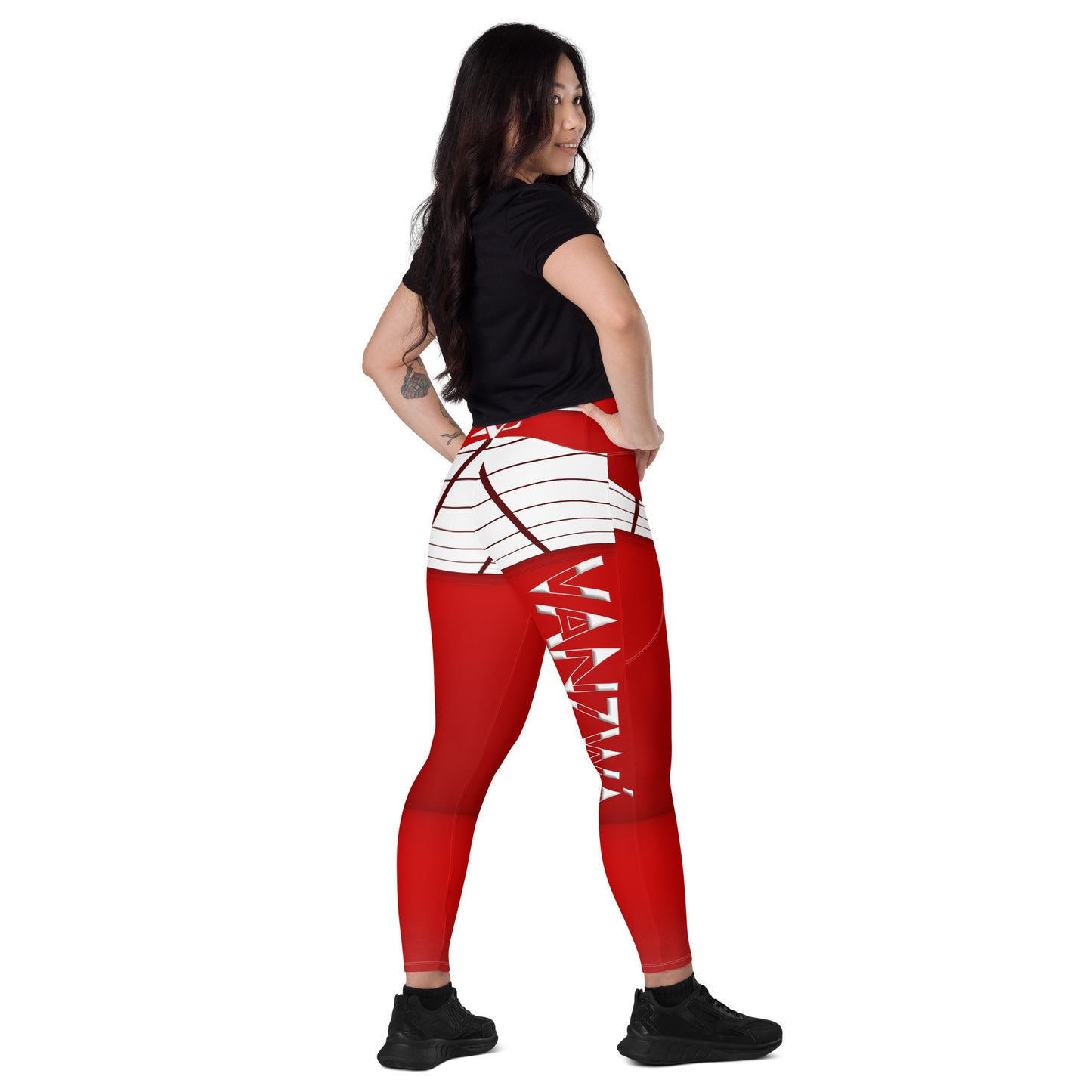 Crossover leggings with pockets